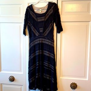 Ladies black lace dress.